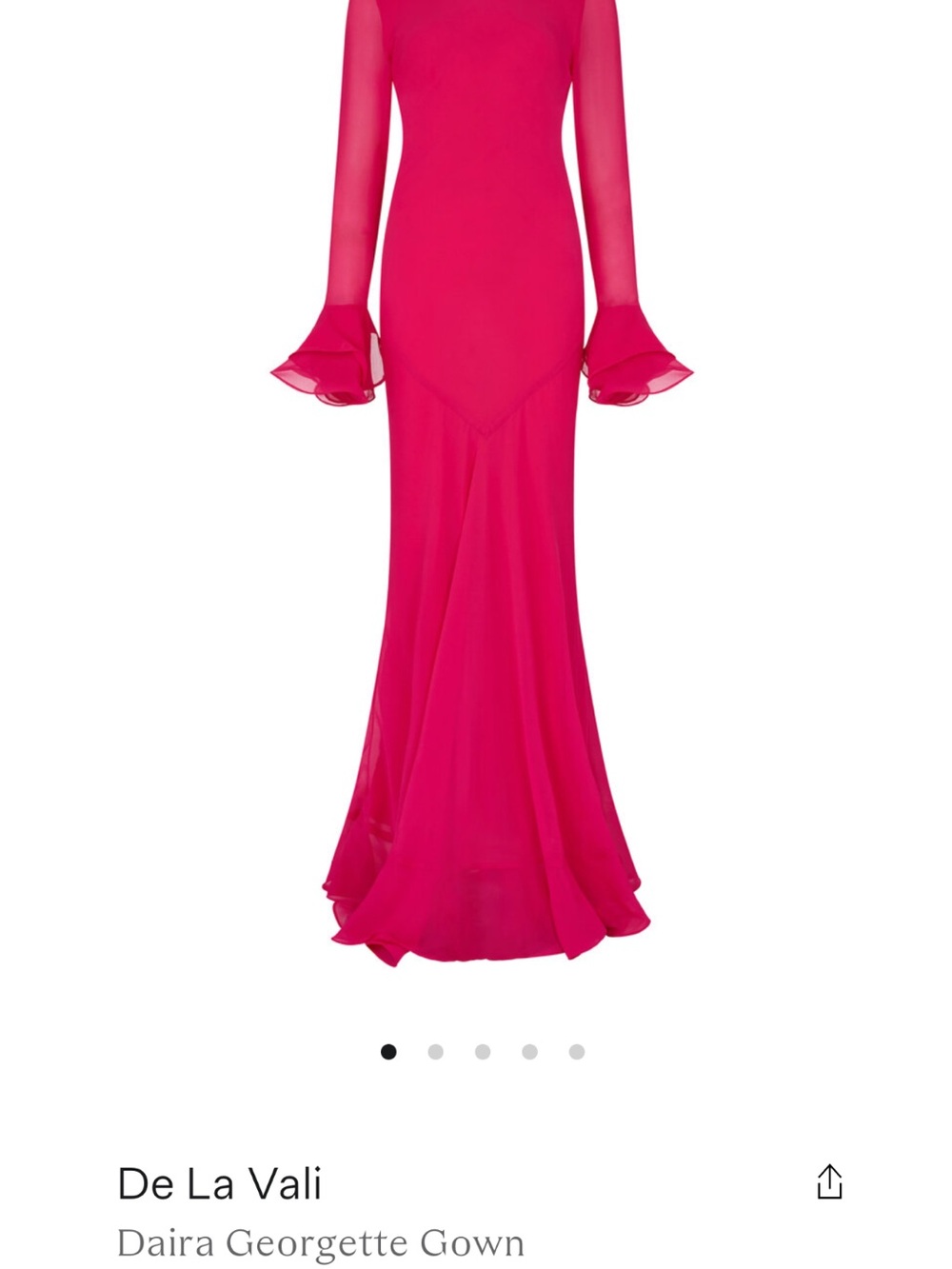 De La Vali: Daira Georgette Gown in hot pink